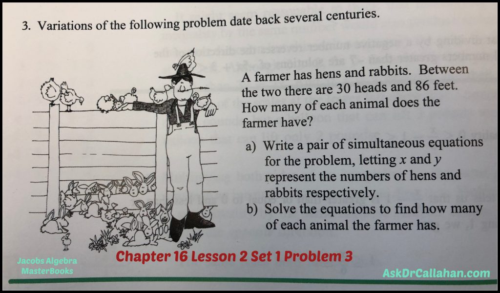 Algebra Chapter 16 Lesson 2 Set 1 Problem 3